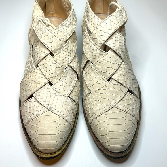 Coconuts by Matisse Lux Shootie Womens Shoes Size 9 Back Zip Side Ties Snakeskin - Picture 5 of 14
